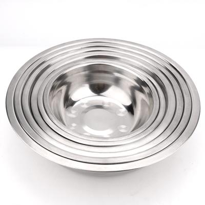 China 201 304 Cheap Wholesale Disposable Stainless Steel Kitchen Food Sink Mixing Unique Rice Soup Bowl Basin Kitchen Accessories for sale