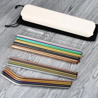 China Large Sustainable Wholesale High Quality Colorful Reusable Stainless Steel Drinking Straws for sale