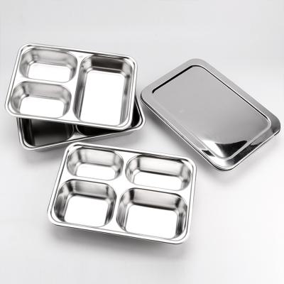 China Various Specifications Sustainable School Stainless Steel Lunch Dinner Tray Fast Food Snack Dish for sale