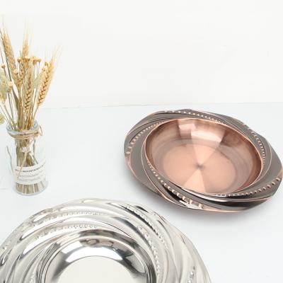 China Amazon Success SS410 Dinner Charger Sustainable Silver Embossed Soup Dish For Table Wedding Decoration for sale