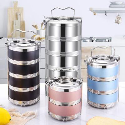 China Freshness Retention Tiffin Lunch Box Insulated Stainless Steel Custom Bento 2 Compartment Disposable Thermoses Vacuum Flask With Thermal Round for sale