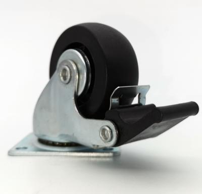 China Flat Plate Caster Wheel Caster 2.5 Inch Heavy Duty Polyurethane Mold On Cast Iron Wheel Caster for sale