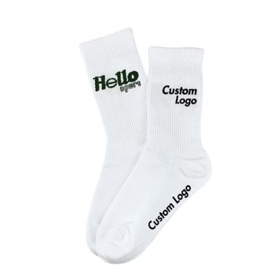 China JL182- QUICK DRY custom sublimation printing empty socks and happy socks men's 100% cotton crew printed socks for sale