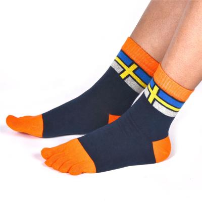 China JL279- QUICK DRY Wholesale Organic Cotton Five Fingers Crew Knocks Custom Sports Men's Five-Toe Dress Socks for sale