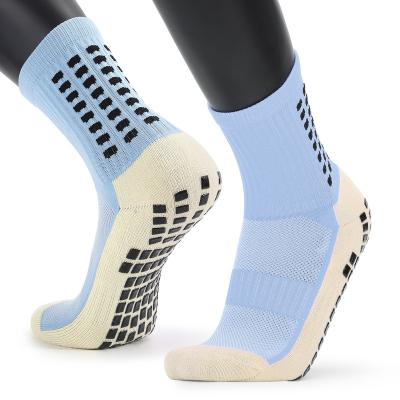 China Multi-choice QUICK-DRY Anti-slip Terry Grip Mens Soccer Socks Anti-slip Sports Soccer Socks for sale