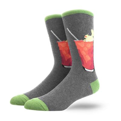 China JL200-Custom Wholesale Sublimation QUICK DRY OEM Happy Crew Socks Mens Dress Socks Cotton Blend Custom Packing Socks for sale