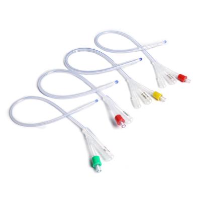 China Suprapubic Urinary Catheter , 100% Silicone Three Lumen Foley Catheter 3 Way Silicone Foley Catheter China Supplier for sale