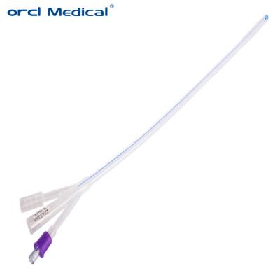 China Medical Silicone Urethral Catheter 3 Way 16Fr 18Fr 20Fr 22Fr 24Fr for sale