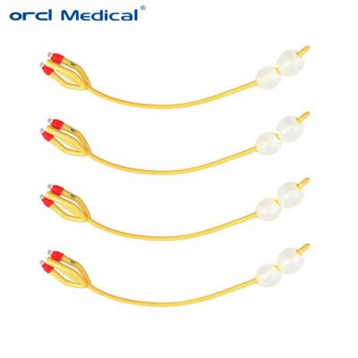 China Natural Latex Foley Catheter 16Fr 18Fr 20Fr 22Fr 24Fr Double Balloon 4 Way for sale