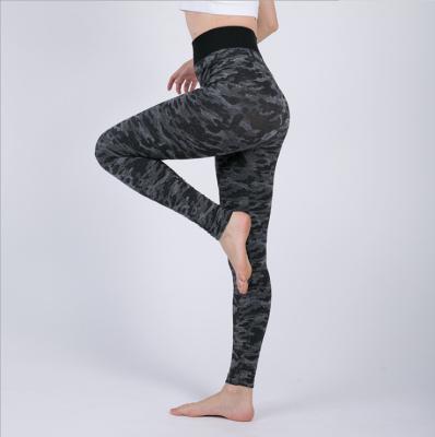 China Antibacterial Fitness Leopard Printed Gym Leggings Workout Leggings Elastic Waisted Active Compression Pants High for sale