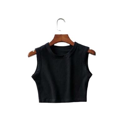 China Solid Color Crop Solid Color Crop O-Neck Casual Short Sleeveless Daily Summer Full Tank Women's Summer Invest for sale