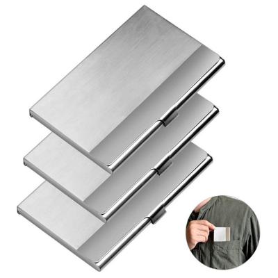 China Hot Selling 304 Stainless Steel Feature Mirror Business Card Case Men's Large Capacity Rigid Card Holder for sale