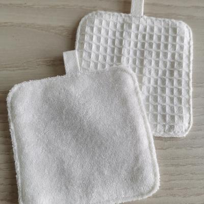 China Reusable Pure Cotton FaceTowel Bamboo Pad Makeup Remover Cleansing Facial Massage Pads Machine Wash for sale