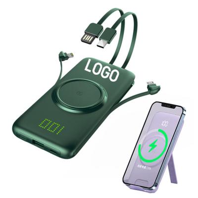 China LED Display 2022 Laptop Wireless Charger Phone Holder Multifunctional Power Bank For Apple Smartphone Android Phone 10000mah Custom Logo for sale