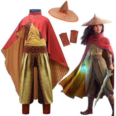 China Dragon Cosplay Clothes Sets Fancy Dress Outfits New Raya Movie and Last Performance Raya Bodysuit Fancy Set Children Dragon Kids Cosplay Legend Halloween costume for sale