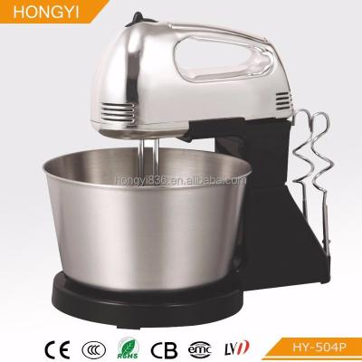 China Multifunctional electric beater ejector button mixer, egg beater, cake maker with stainless steel bowl for sale