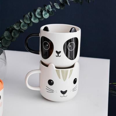 China Good quality sale nordic mugs design ceramic coffe custom cute unique attractive animal viable hot bulk for gift for sale