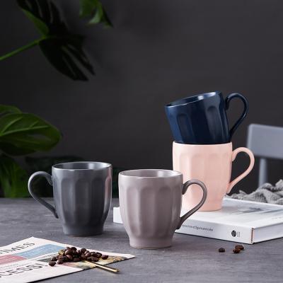 China Viable Latest Design Modern Custom Logo Matte Gloss Multicolor Nordic Tea Mug Set Milk Coffee Ceramic Mugs for sale