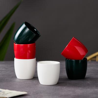 China Wholesale color viable high quality shiny luster logo porcelain coffee nordic custom tea cups without handle for sale