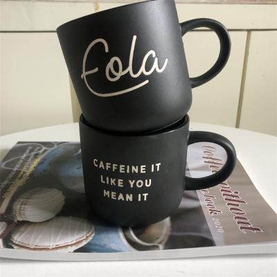 China Viable Wholesale Bulk Gift Set Custom Nordic Ceramic Latte Mug 300ml Porcelain Logo Black Coffee Tea Mug for sale