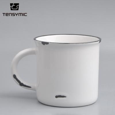 China Viable Multiple Color 15OZ Enamel Mug Sublimation Enamel Drinkable High Quality Mug for sale