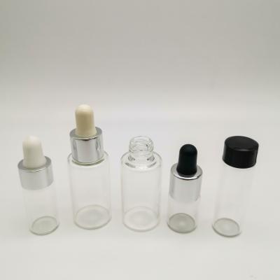 China Cosmetic Custom High Quality Refillable Screen Printing Empty Clear Perfume Sample Dropper Glass Bottles for sale