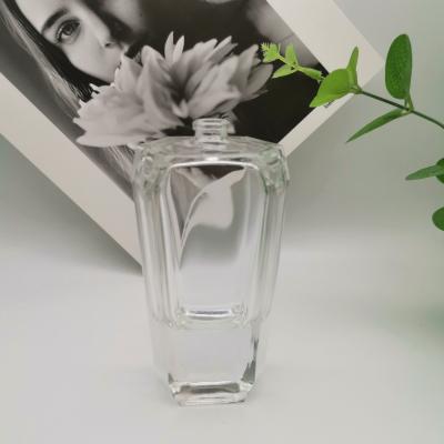 China 30ml 50ml 100ml Cosmetic Thick Bottom Flat Shoulder Perfume Bottle Spray Pump Bottle Clear Glass Volume for sale