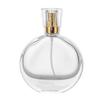 China Wholesale Pole Flattened Cosmetic Transparent Luxury Perfume Bottles Cap Glass Spray for sale