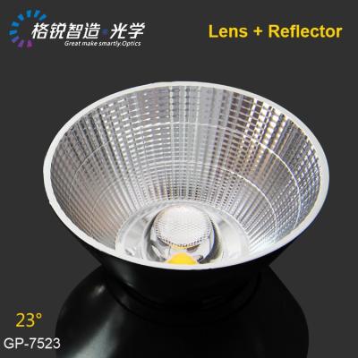 중국 Optical Grade PC Lighting Accessories COB Reflector For Track Light GP-7523 75mm 23 Degree Led Ceiling Light Component 판매용