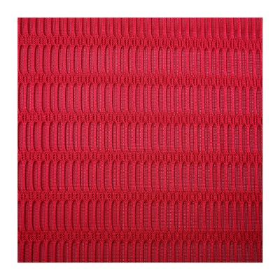 China Red Knitted Decor Tear-Resistant Mesh Netting Fabric For Chair Shoes Fashion Shirt Solid Color Mesh Fabric Simple Style for sale