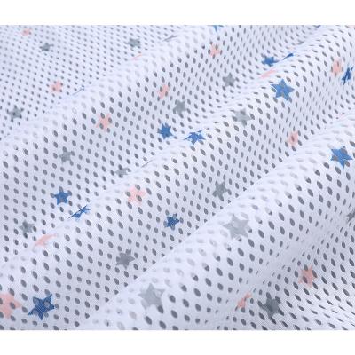 China Tear-Resistant Stars Screen Printing Spacer Mesh Fabric Breathable 100% Polyester 3D Air Mesh Fabric For Baby Bed Mattress for sale