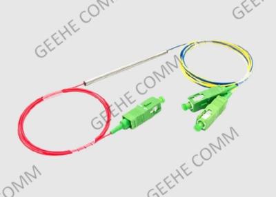 China 1×2 Metal Tube 980 &1550 Small Size WDM Fiber Splitter With SC Connectors for sale