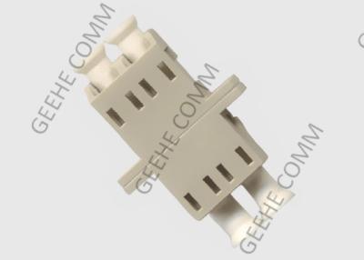 China MM LC UPC Duplex Beige OM3 Fiber Optic Cable Adapter With Flanges for sale