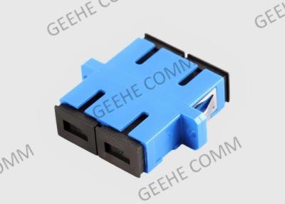 China Blue Color SC To SC Multimode Fiber Optic Adapter Coupler With Flanges for sale