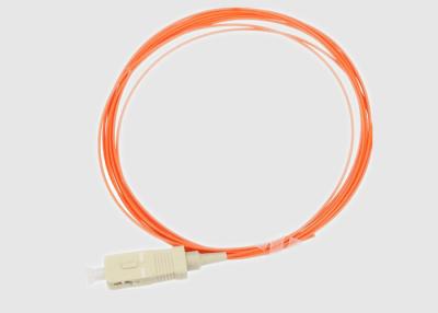 China Orange Multimode  OM3 SC PC 50/125nm Fiber Optic Pigtail for sale