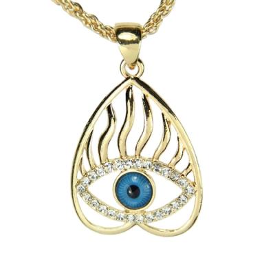 China 2020 Promotion Fashion Gold Pendant Heart Set Diamond Good Luck Turkey Evil Eye Necklace Gift For Family for sale