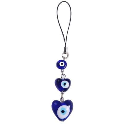 China High Quality Religious Hear Shape Evil Eye Keychain Evil Eye Pendant Cell Phone Likes Wholesale for sale