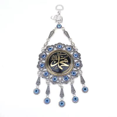 China Goods 2020 Hot Selling Home Decor Opens Hamsa Round Evil Eye Wall Hanging Drop For Gifts for sale