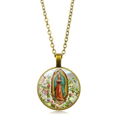 China Retro New Religious Men and Religious Women Fashion Christian Virgin Mary Pendant Necklace for sale