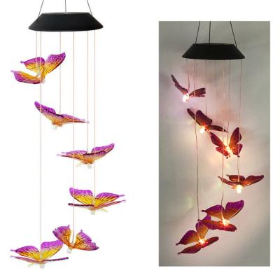 China Garden Butterflies Solar Wind Garden Wind Rings Light for sale