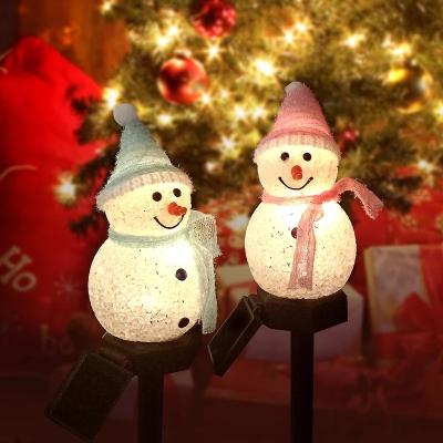 China Creative Solar Snowman LED Lawn Light Garden Lawn Decoration Christmas Light Cartoon Outdoor Solar Snowman Lamp for sale