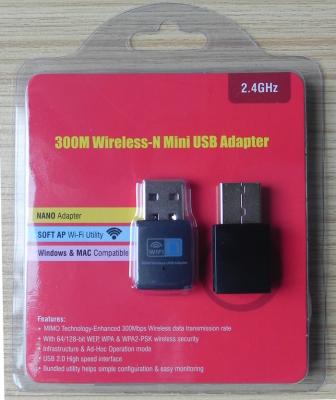 China Desktop / Laptop USB Wireless Network Adapter Windows , Linux , Mac , Android Compatible for sale