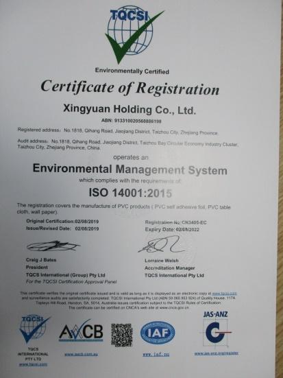 ISO14001 - Xingyuan Holding Co., Ltd.