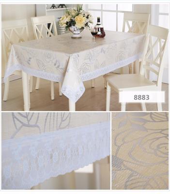 China Custom table cloth waterproof dining tablecloth polyester fabric rectangle tablecloth with modern design printed puddle proof fabric for sale