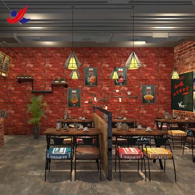 China Waterproof+ECO-Friendly Philippines Dinding Home Decoration 3d Brick Red Stone PVC Waterproof Wallpaper for sale