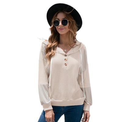 China High Quality Fashion Anti-Wrinkle Long Sleeve Shirt With Matching Buttons And Hat Sweater Women for sale