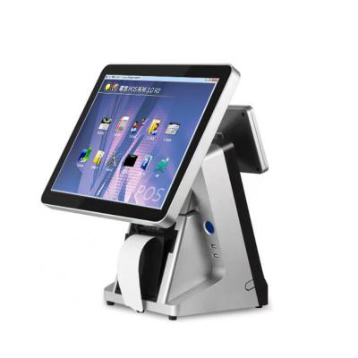 China White Retail Industry Payment Register All In One Touch Screen POS Windows System Double Terminal Screen for sale