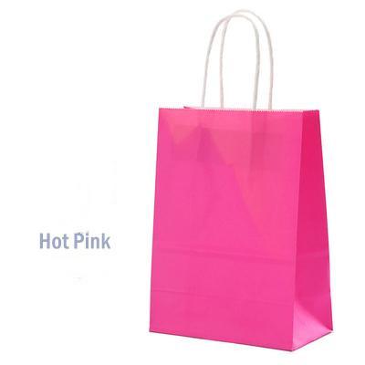 China Hot Pink Recyclable Gift Bags 8x4.25x10.5 100Pcs Paper Bags, Kraft Paper Bags, Paper Shopping Bags Party Bags Retail Goods for sale