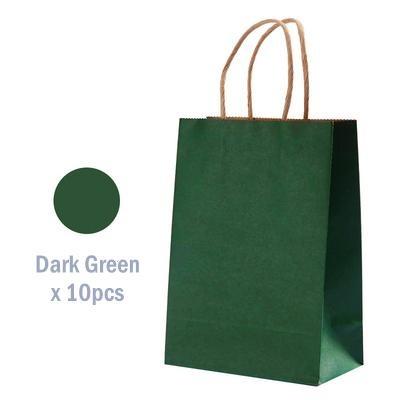 China 10 Pack Medium Recyclable Brown Premium Paper Gift Bag With Twist Handle for sale