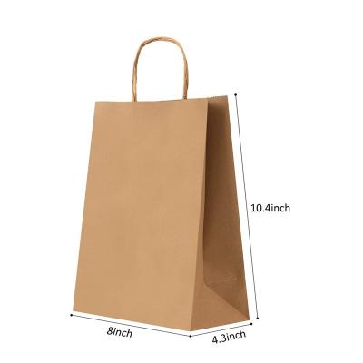 China Recyclable Fast Food Twist Handle Heavy Duty Kraft Paper Takeout Bag for sale